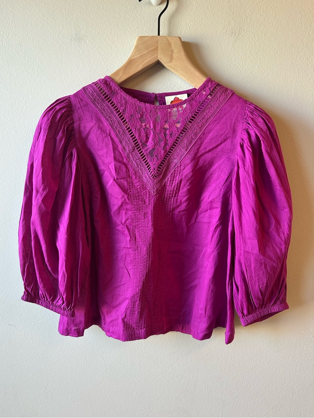 Women’s Farm Rio Magenta Lace Yoke Blouse